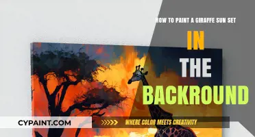 Capturing Twilight: Painting a Giraffe Against a Sunset Backdrop