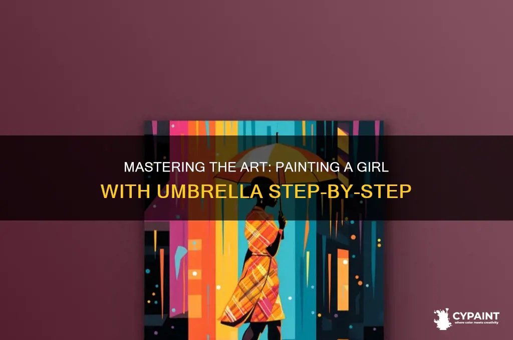 how to paint a girl with umbrella
