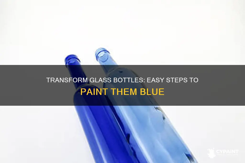 how to paint a glass bottle blue