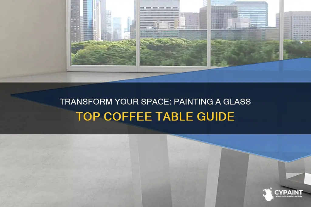 how to paint a glass top coffee table