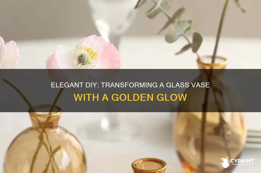 how to paint a glass vase gold