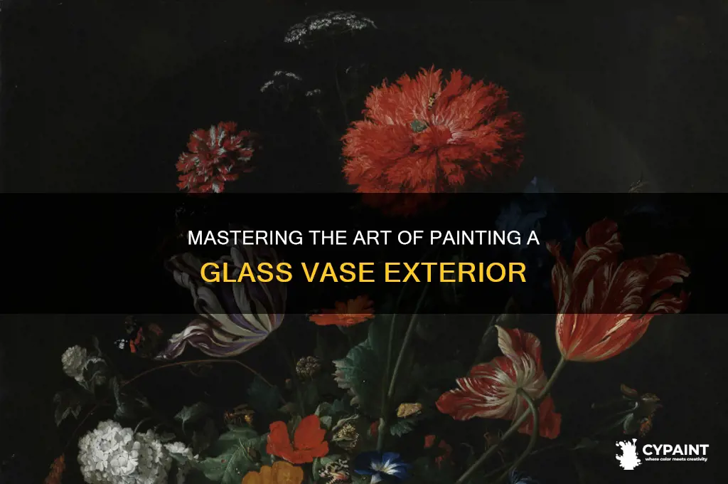 how to paint a glass vase on outside