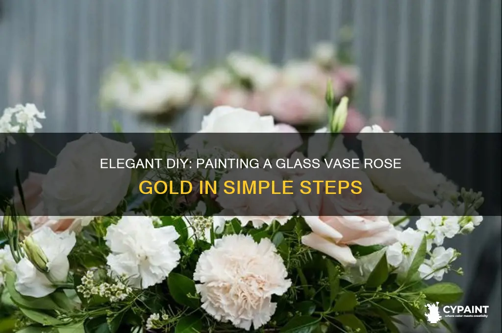 how to paint a glass vase rose gold