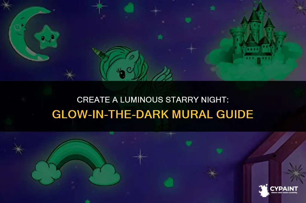 how to paint a glow in the dark star mural