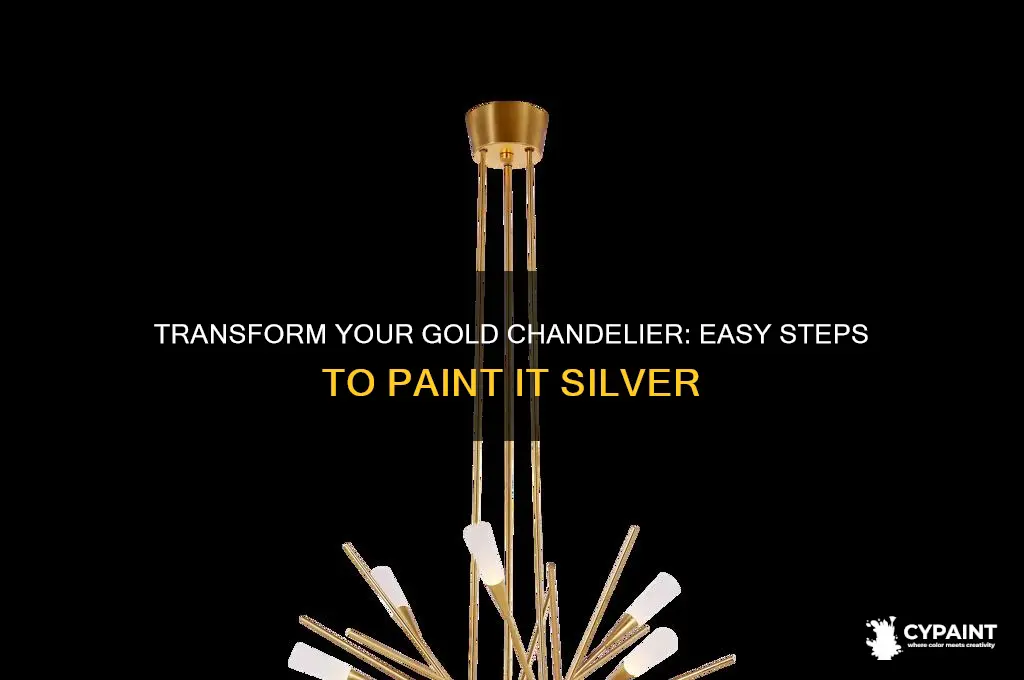 how to paint a gold chandelier silver