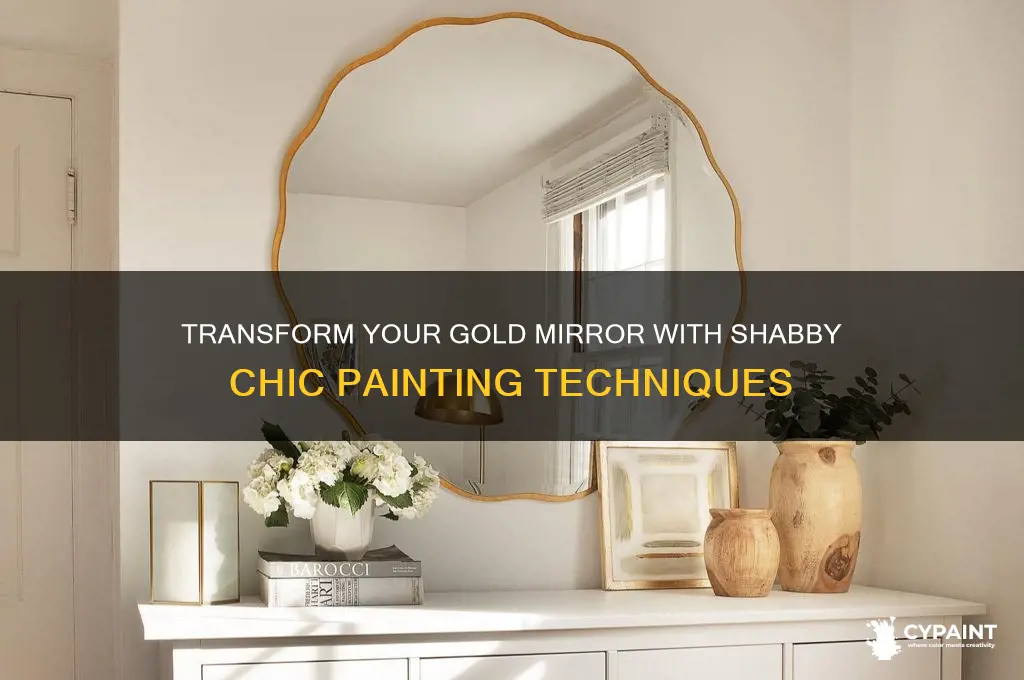 how to paint a gold mirror shabby chic