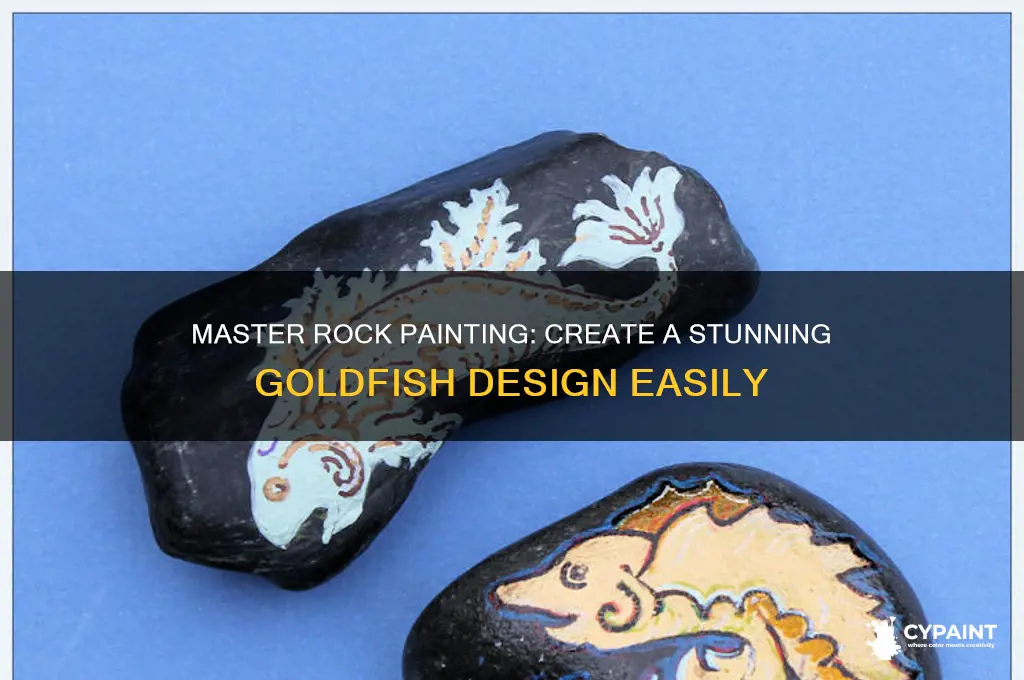 how to paint a goldfish on a rock
