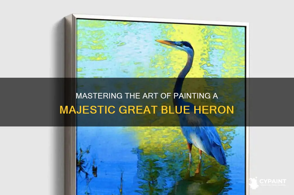 how to paint a great blue heron
