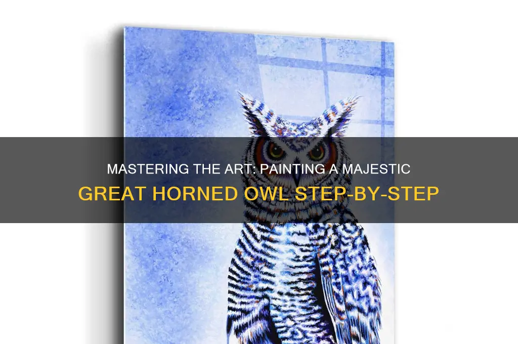 how to paint a great horned owl