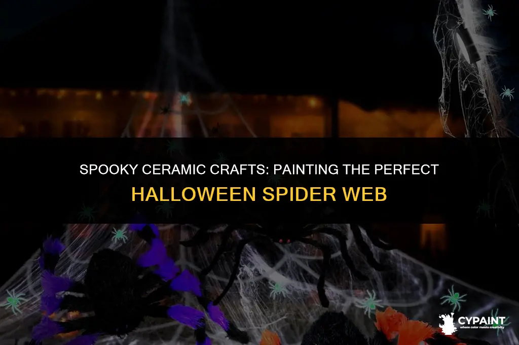how to paint a halloween spider web on a ceramic