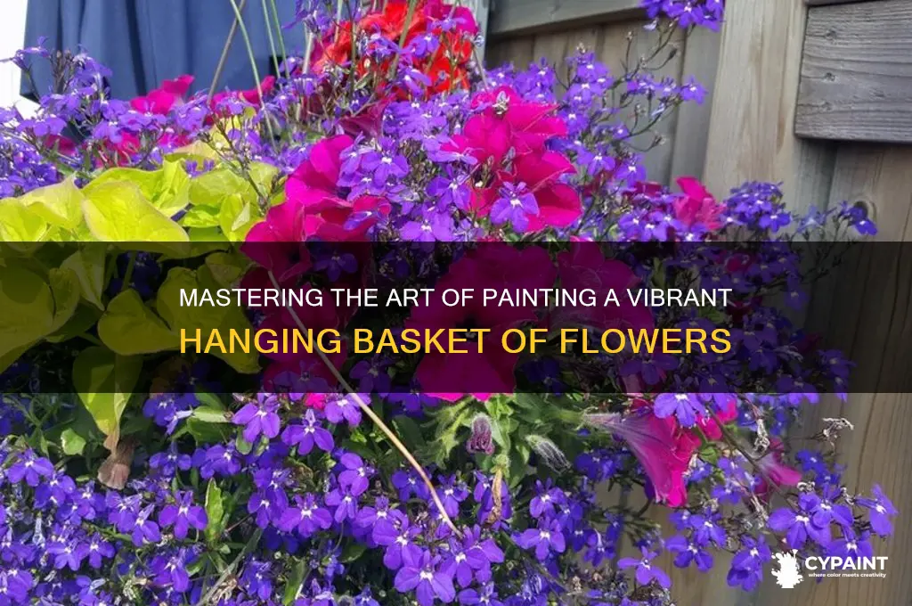 how to paint a hanging basket of flowers