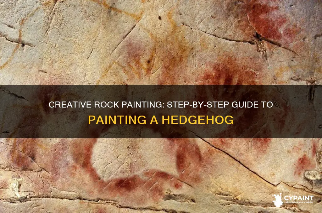 how to paint a hedgehog on a rock