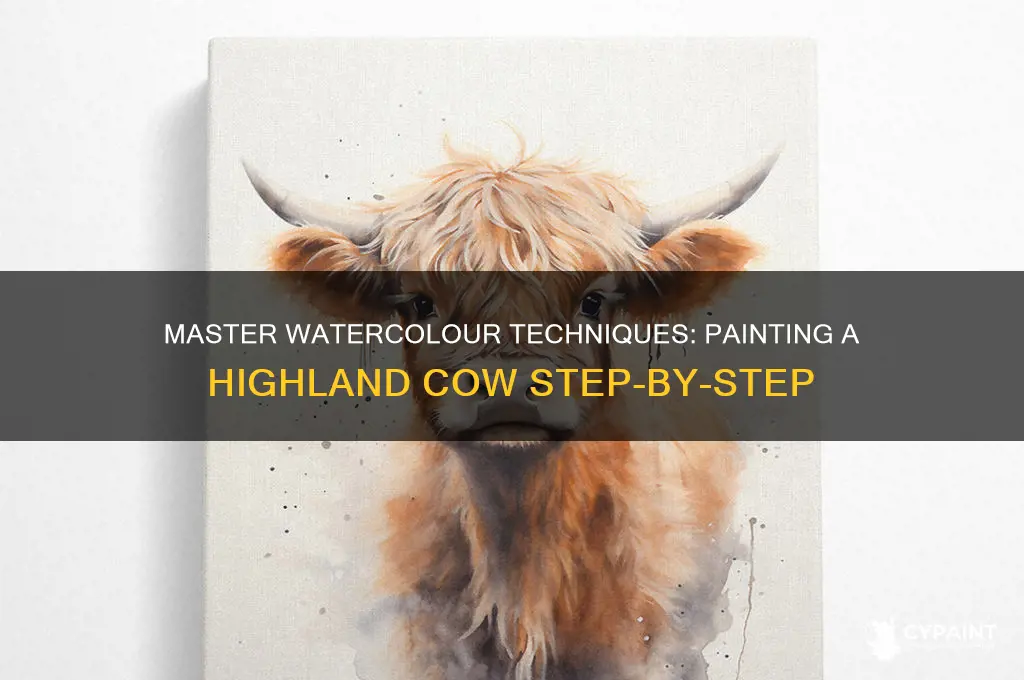 how to paint a highland cow in watercolour
