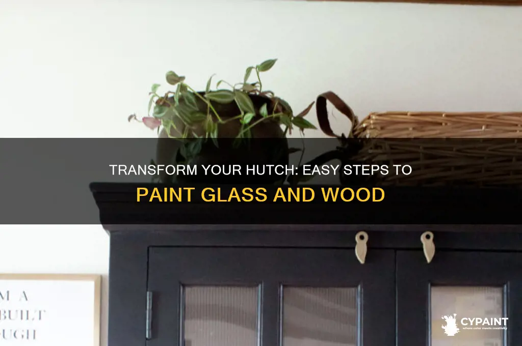 how to paint a hutch with glass