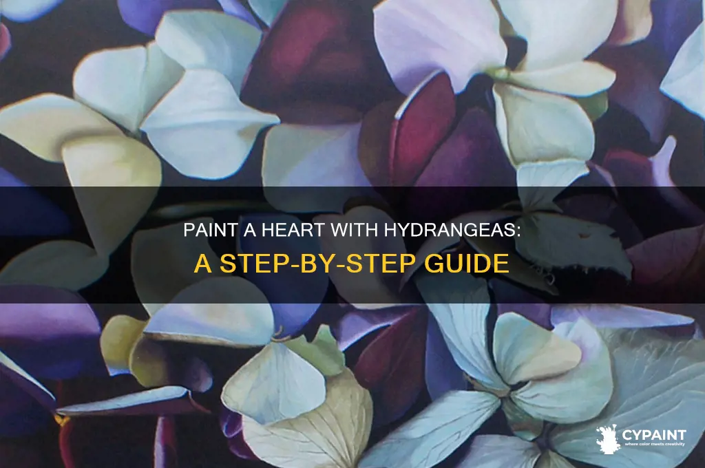 how to paint a hydrangea on a heart