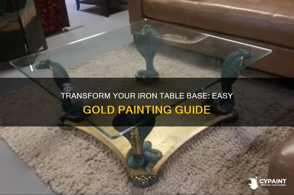 how to paint a iron table base gold