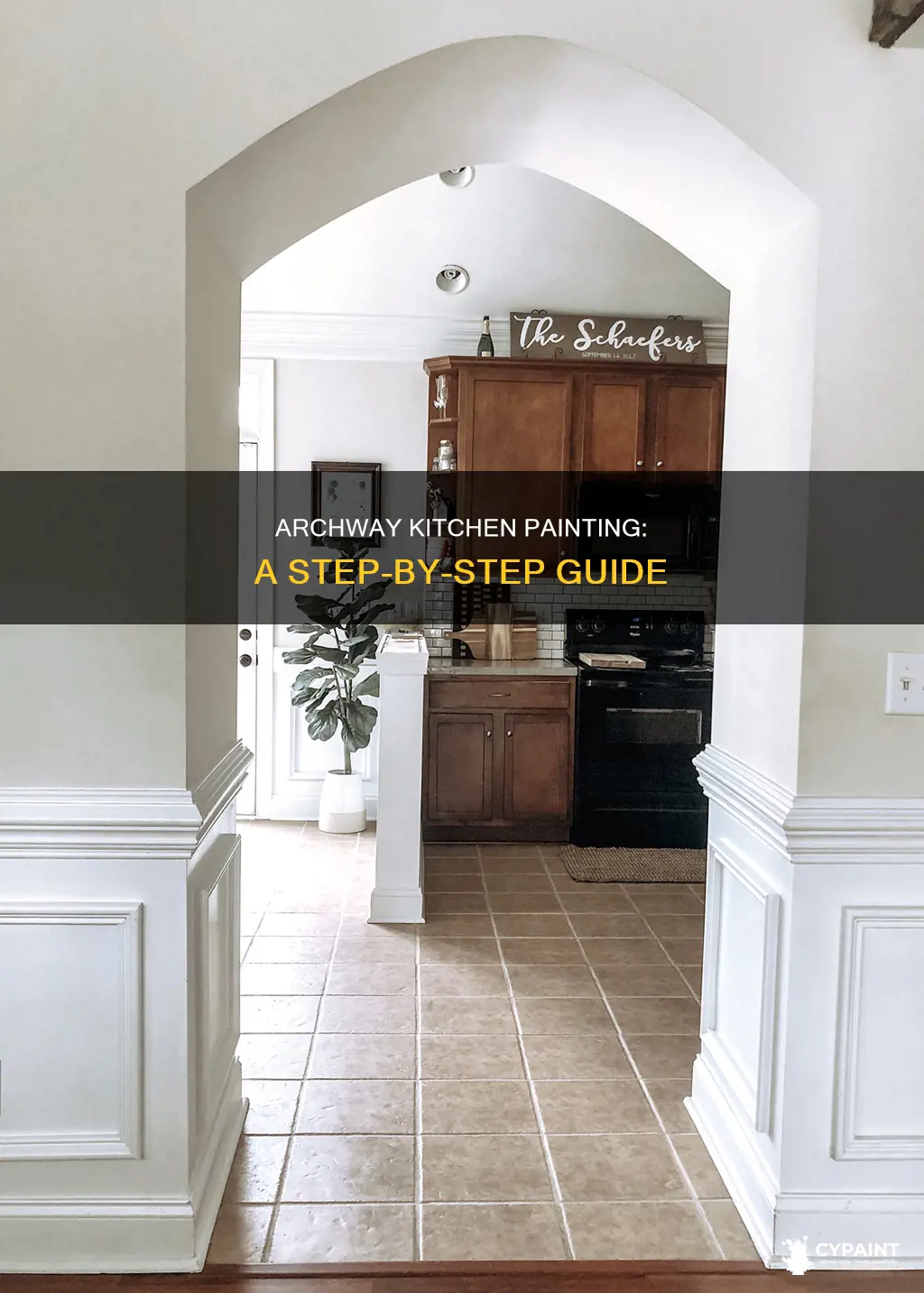 how to paint a kitchen that has an archway