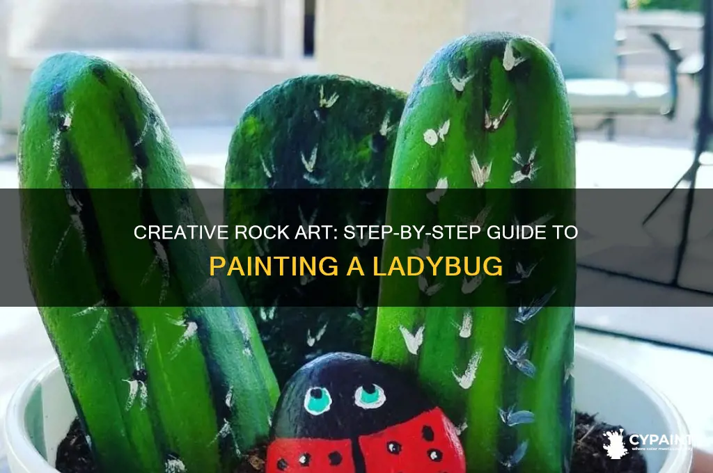 how to paint a ladybug on a rock