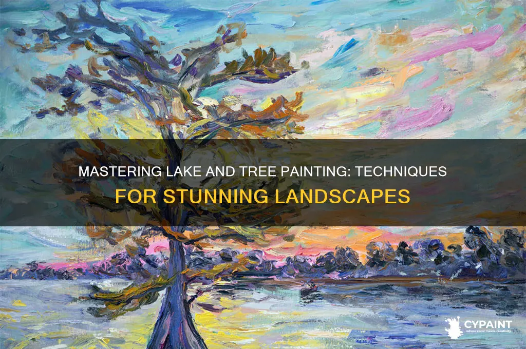 how to paint a lake with trees