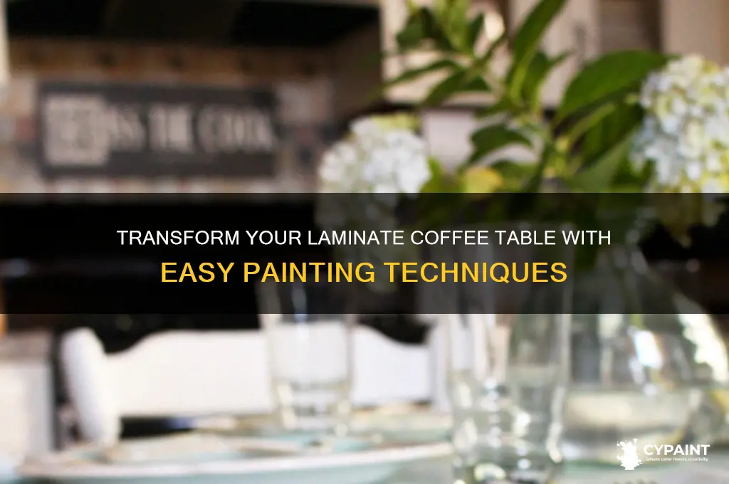 how to paint a laminate coffee table