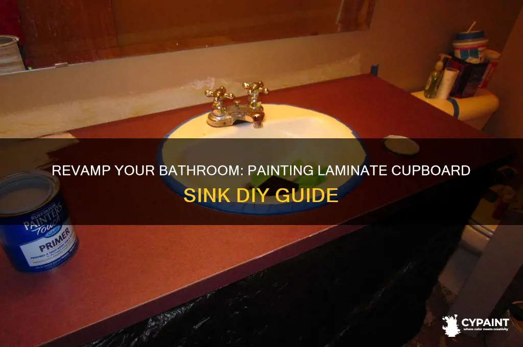 how to paint a laminate cupboard bathroom sink