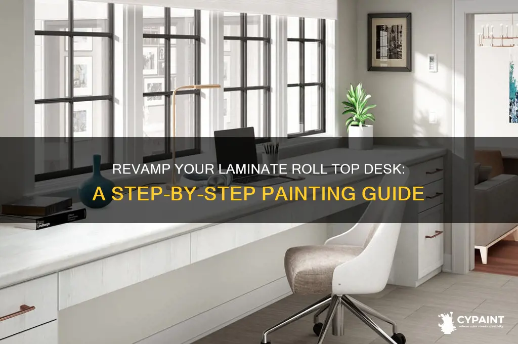 how to paint a laminate roll top desk