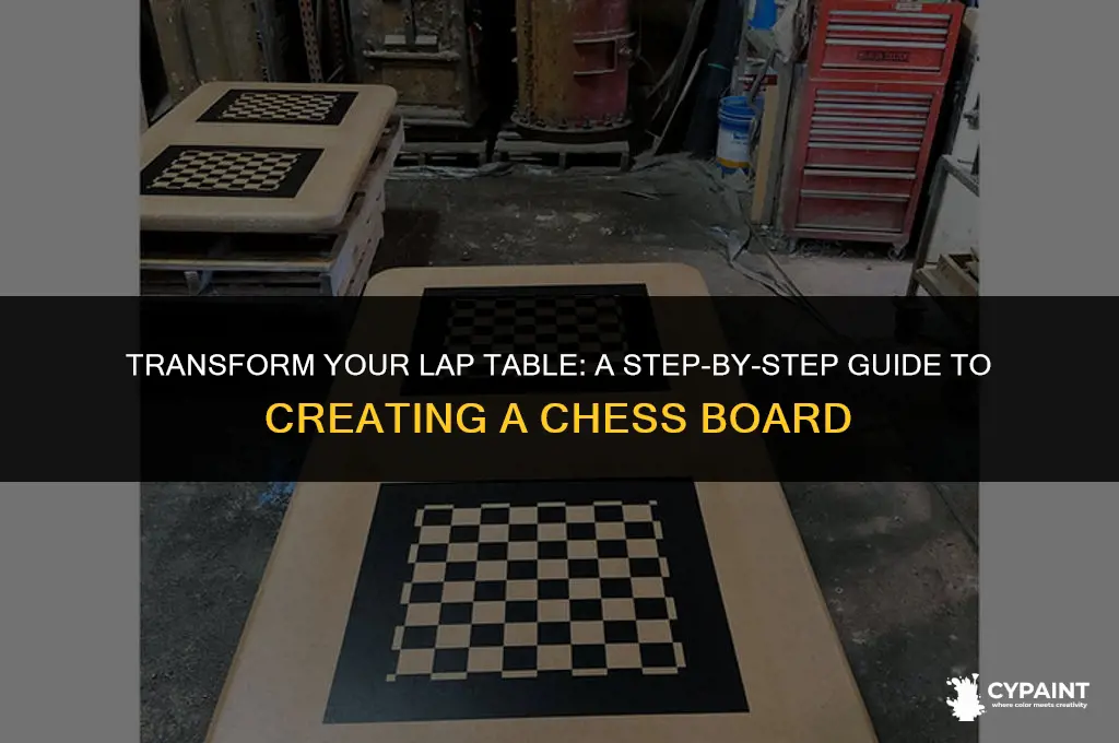 how to paint a lap table into a chess board