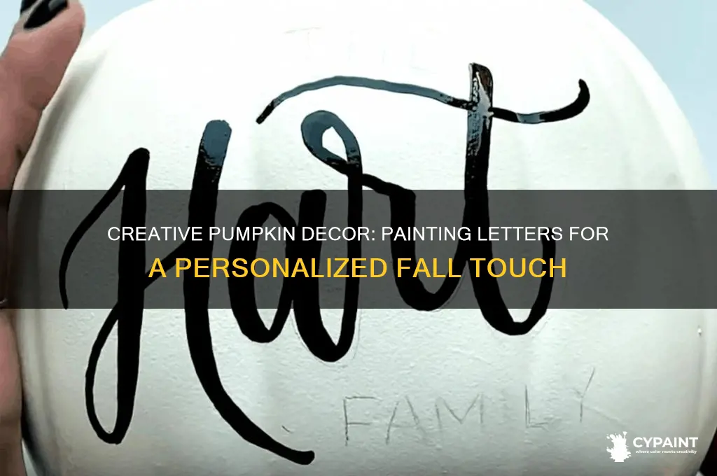 how to paint a letter on a pumpkin