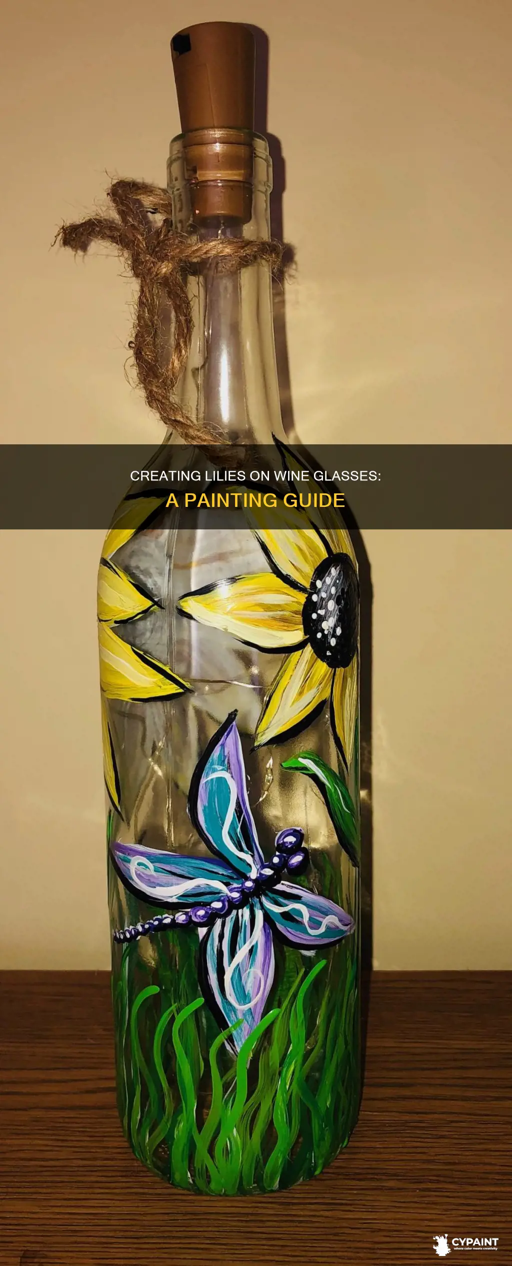 how to paint a lily on a wine glass