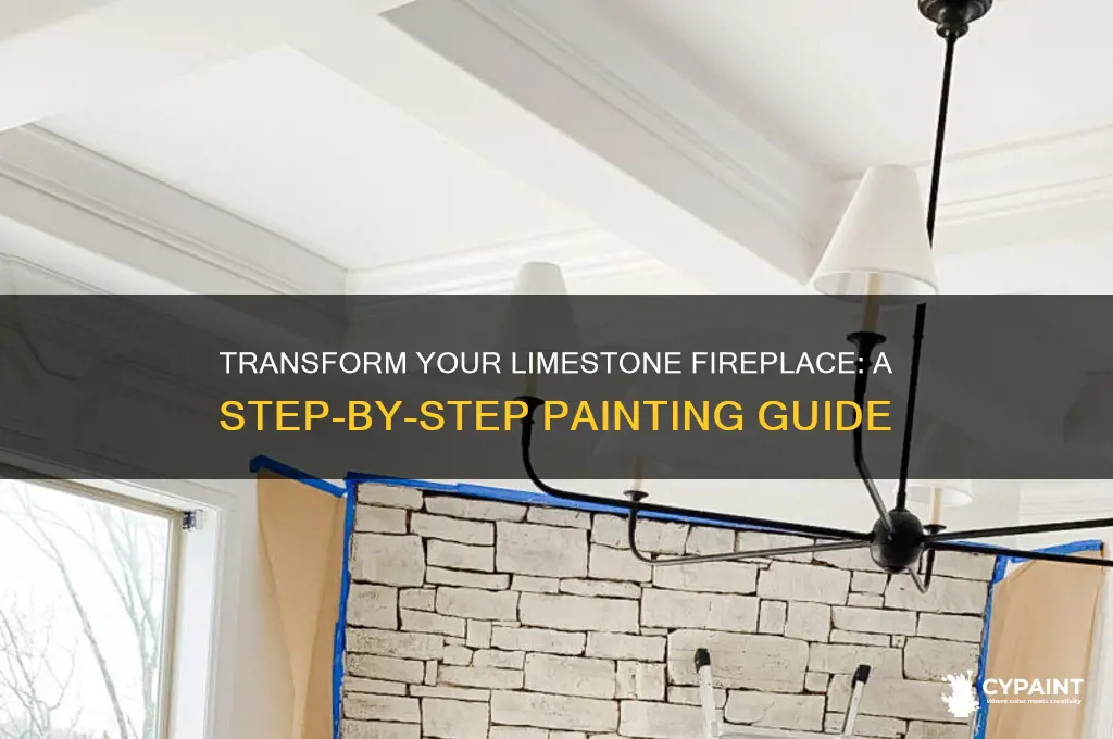 how to paint a limestone fireplace surround