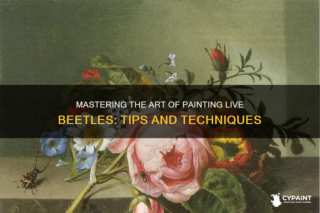 how to paint a live beetle insect