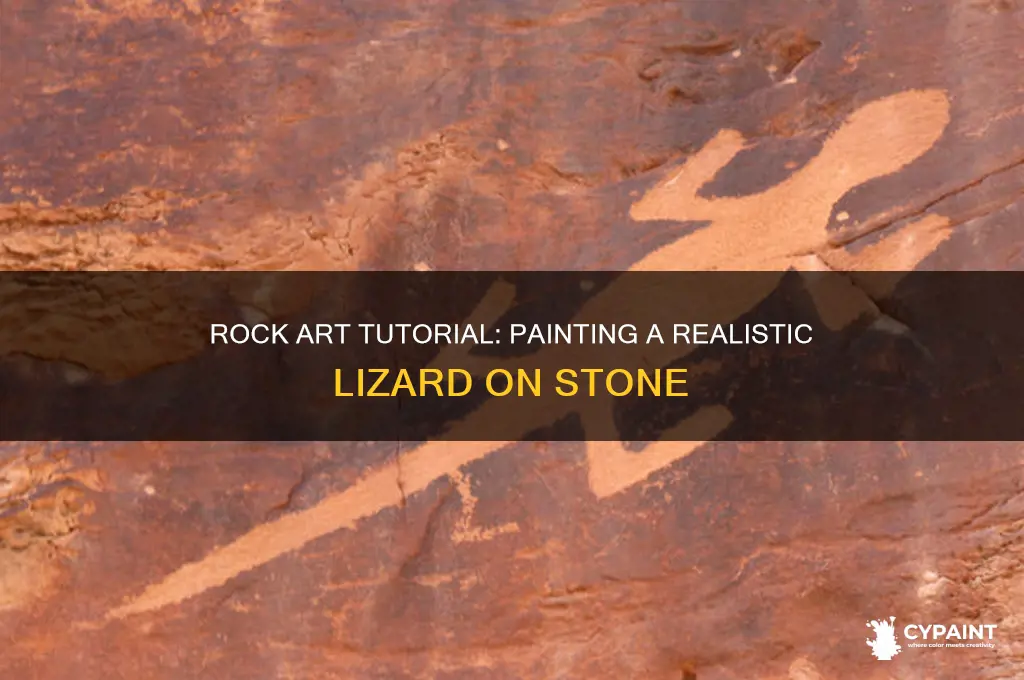 how to paint a lizard on a rock