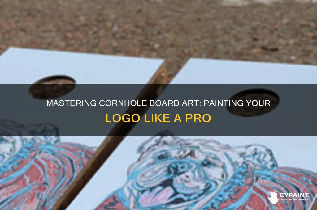 how to paint a logo on cornhole boards