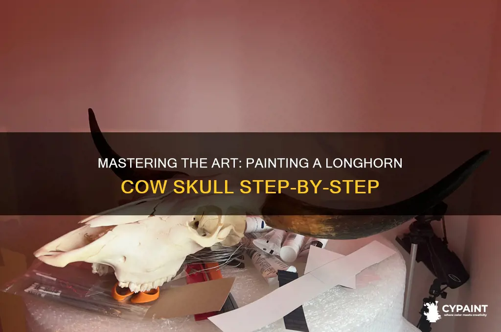 how to paint a longhorn cow skull