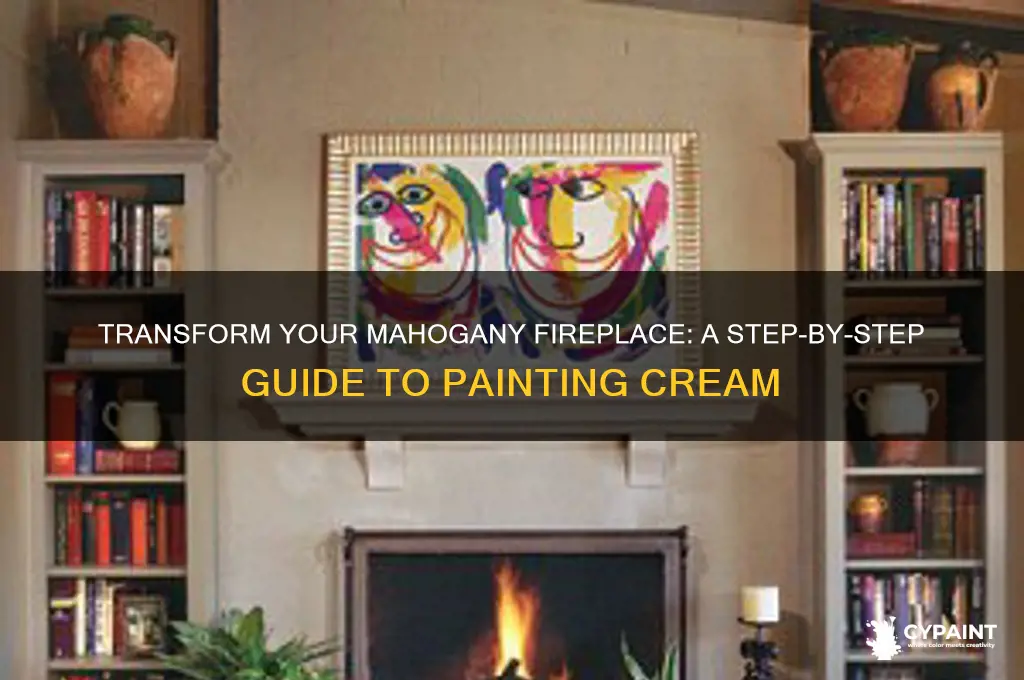 how to paint a mahogany fireplace cream