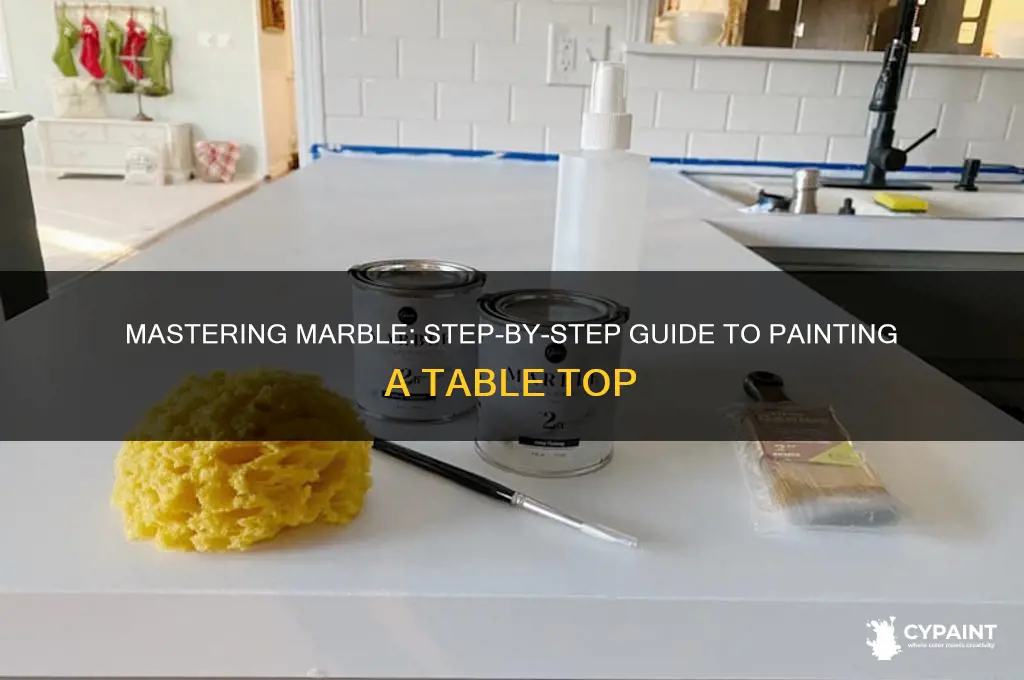 how to paint a marble table top