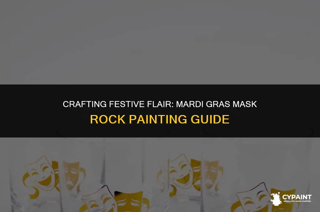 how to paint a mardi gras mask on a rock