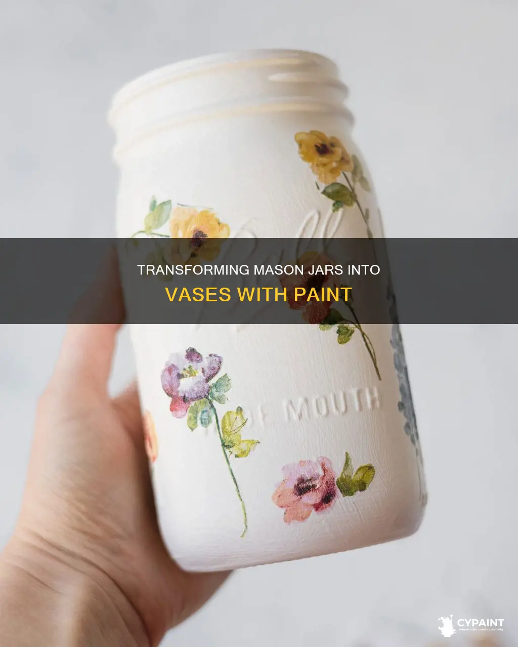how to paint a mason jar for a vase