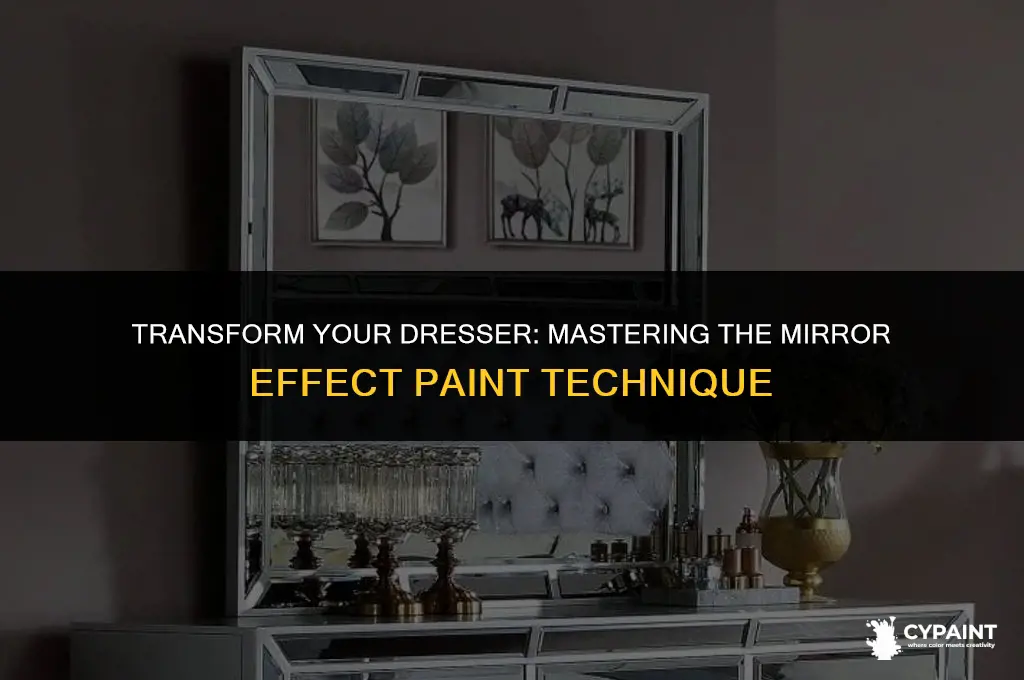 how to paint a mirror effect on a dresser top
