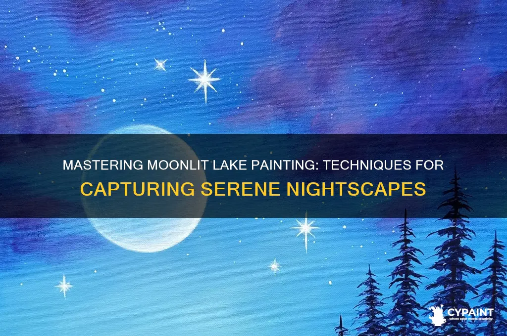 how to paint a moon near lake