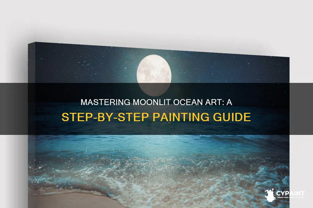 how to paint a moon over the ocean