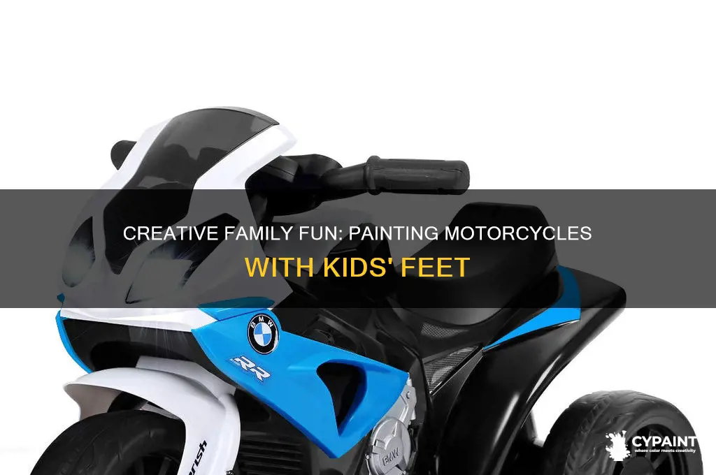 how to paint a motorcycle with kids feet