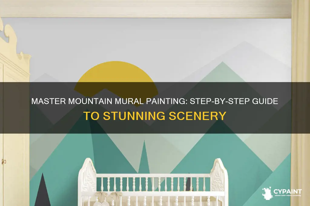 how to paint a mountain scene mural