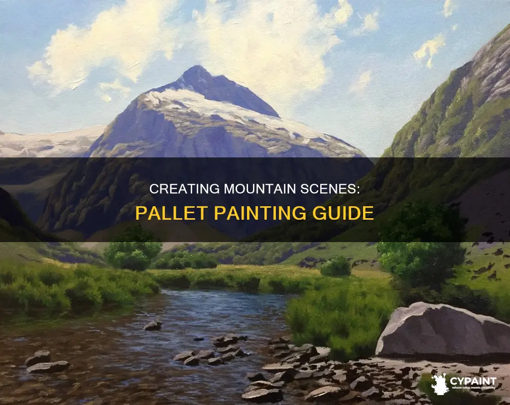 how to paint a mountain scene on a pallet