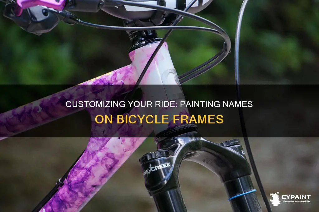 how to paint a name on a bicycle frame