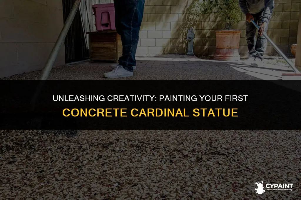 how to paint a never painted before concrete cardinal statue