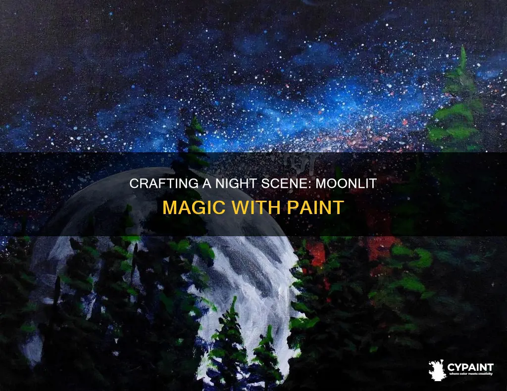 how to paint a night seam with the moon