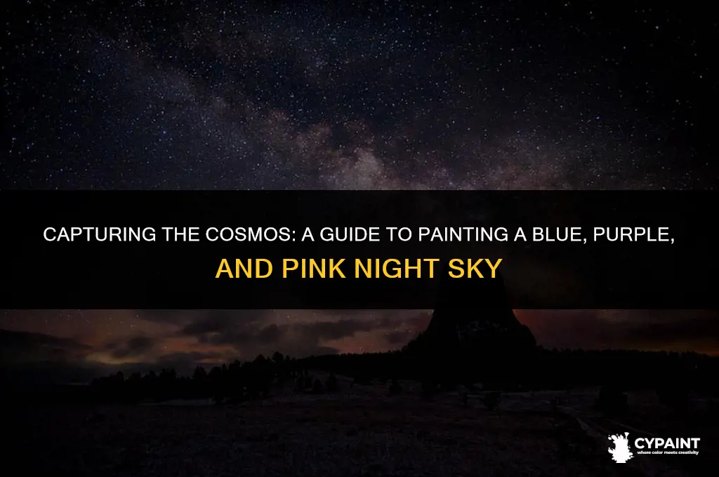 how to paint a night sky with blue purple pink