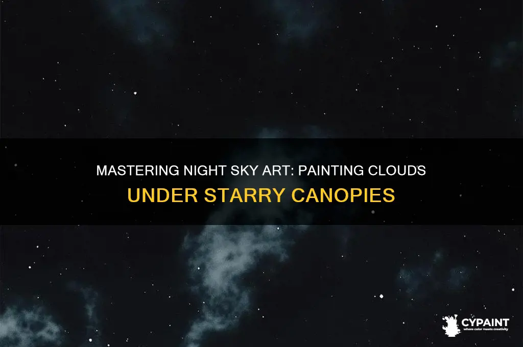 how to paint a night sky with clouds