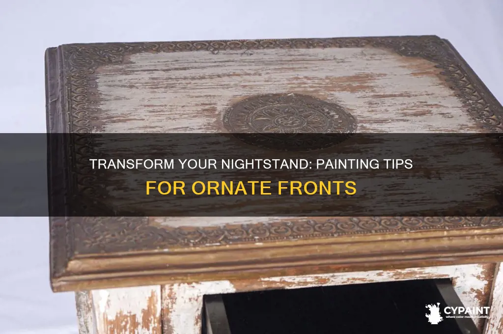 how to paint a nightstand with ornate front